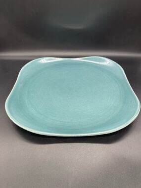 Vintage MCM Russell Wright Steubenville Blue Teal Platter 13"